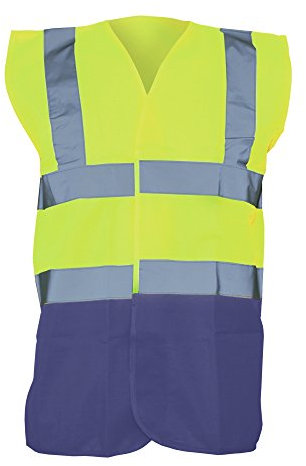 Yoko Unisex-Warnweste Gr. XX-Large, Hi Vis Yellow/Navy