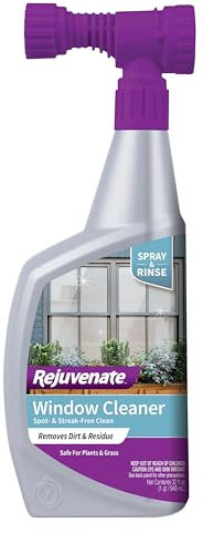 Rejuvenate Outdoor Window Spray and Rinse Cleaner with Hose End Adapter, 32 oz, Purple