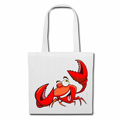 Reifen-Markt Tasche Umhängetasche KRABBE KREBS MITTELMEER ANGELN SEAFOOD FISCH Einkaufstasche Schulbeutel Turnbeutel in Weiß