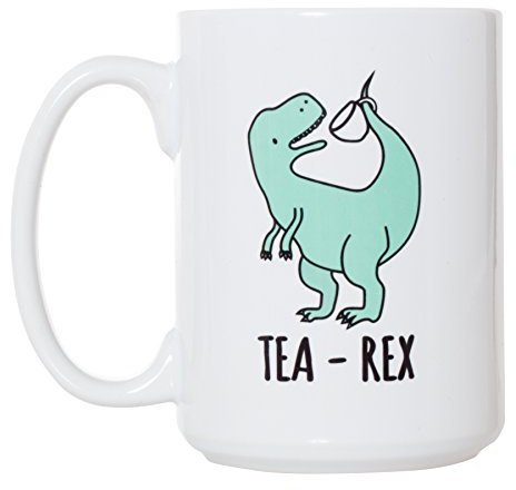 Artisan Owl Tea-Rex Funny Tyrannosaurus Rex Mug - 15oz Deluxe Double-Sided Coffee Tea Mug