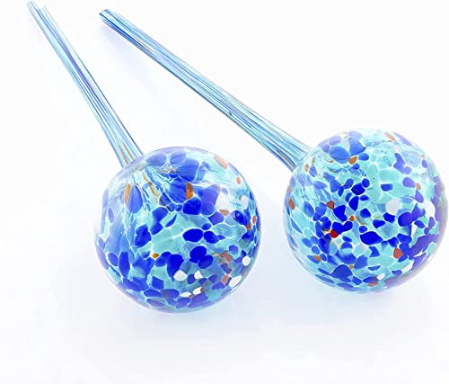TechAffect Plant Watering Globes - Large 29cm Real Glass Plant Feeders drip Water for Indoor Plants - Pack of 2