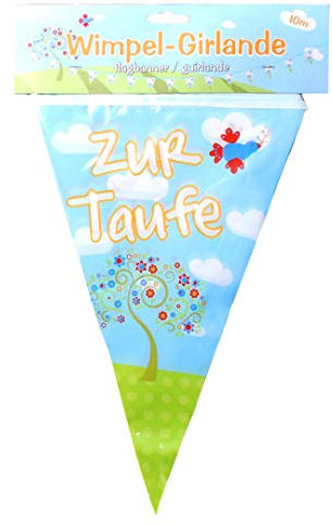 Udo Schmidt Wimpelkette Girlande Taufe, ca. 10 Meter