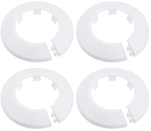 sourcing map 40 mm Rohrabdeckung, Dekoration, PP-Kunststoff, Wasserrohr-Rosette, Weiß, 4 Stück
