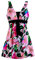 Wantdo Femme Maillot 1 Pièce Maillot de Bain Jupette Amincissante Slim Cache Ventre Maillot avec Jupe Elégant Plage Tankini Floral Push Up Grande Taille Fleur Rose 56