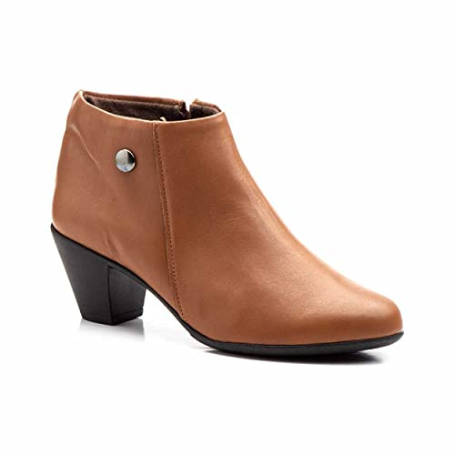 Bottines femme en cuir et daim Chaussures imperméables faites à la main en Espagne Modèles originaux avec lacets ou fermeture éclair Pieds larges, semelles amovibles, tailles 35 à 41