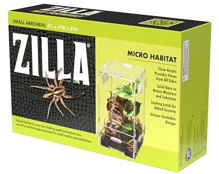 ZILLA Micro Habitat Terrariengehege für kleine Baumbewohner, Reptilien, Amphibien, Spinnen und andere Wirbellose, klein