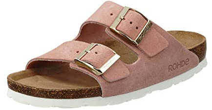 Rohde Damen, Frauen, Klassische Sandalen, Sandalen,Pantoletten,Sommerschuhe,Hausschuhe,Kork-fußbett,Rose,36 EU / 3.5 UK