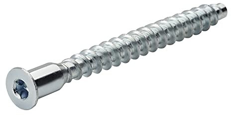20 pièces Vis d'assemblage Confirmat Douille hexagonale SW4 7 x 50 mm Tête fraisée Vis de connexion Connecteur de meuble Acier galvanisé de SOTECH