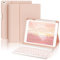 iPad Keyboard Case for iPad Air 2nd Generation 9.7 inch 2014, iPad 5th Gen 2017 Smart Keyboard Case Built in Pencil Holder Case for iPad 6th Gen 2018 with Blacklit BT Wireless Keyboard Folio(9.7 Pink)