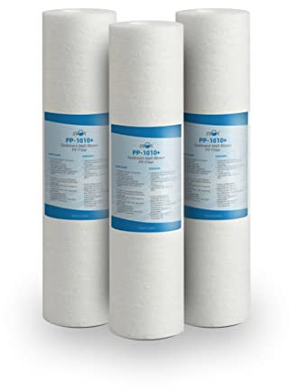 Bellerofonte Filtro Sedimenti 10 Pollici 10 Micron. Elimina Sabbia, Fango, Particelle di ruggine e impurità sospese fino a 10 Micron in Polipropilene 3 pezzi