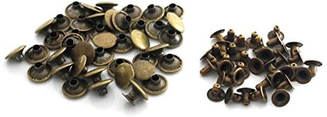 LINPM 100 Sätze 3 mm ~ 10 mm Metalleinzelkappe Nieten Nieten Rundniete für DIY Lederhandwerk Tasche Gürtel Kleidung Hut Schuhe Haustier Kragen Dekor