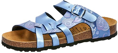 Lico Damen Bioline Flora Pantoletten (42, Marine Grau, Numeric_42)