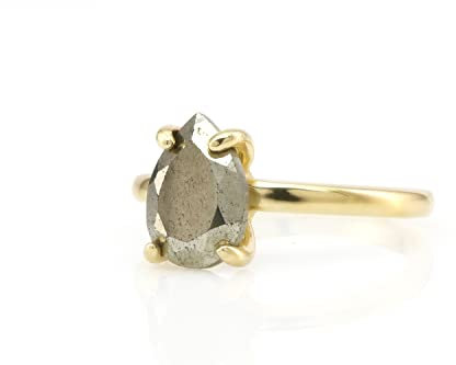 Darling Pyrit Stein Ring - Anpassbare Gold Birne geformt Verlobungsring, Mode-Ring, Jahrestag Ring - stapelbar zierlich Gold Ringe, Alltag Ringe, Geschenk Ringe für Frauen - mit Geschenk-Box