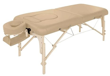Master Massage 71cm Eva Mobil Schwangerschaftsliege Behandlungsliege Massageliege Brustausschnitt Bauchausschnitt mit Polsterabdeckung Traansporttasche-Beige