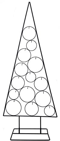 Design Metall Tannenbaum mit Kreisen schwarz - 123 cm - Weihnachts Ständer zum Beschmücken - Deko Tanne für Zierschmuck und Christbaumkugeln