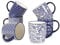 Selamica Porcelain 10 oz Coffee Mugs Set of 6 with Handle, Coffee Cups Ceramic for Cappuccino Latte Cocoa Milk Tea, Dishwasher Microwave Safe, Vintage Blue