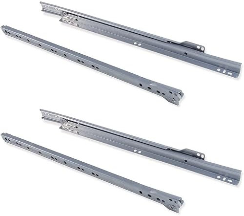 bricoleva Confezione Guide per Cassetti e Cassettiere non Ammortizzate Grigie in più Varianti Misura 50 cm Confezione da 2 coppie, Grigio