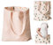 PLATEYTR Doppelseitige Leinentasche aus Baumwolle und Leinen,Stoff Tasche, Einkaufstasche, Baumwolle Schulter Reversible Leinwand Messenger Bag für Damen,Kinder(Pfirsich,40cm x 36cm)