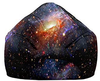 Highdi Sitzsack für Erwachsene Indoor Outdoor Sternenhimmel Sitzkissen Weicher Flauschiger Sofabettbezug Ohne Füllung Gartenkissen Bodenkissen für Wohnzimmer Gaming (100 * 120cm,Stern)