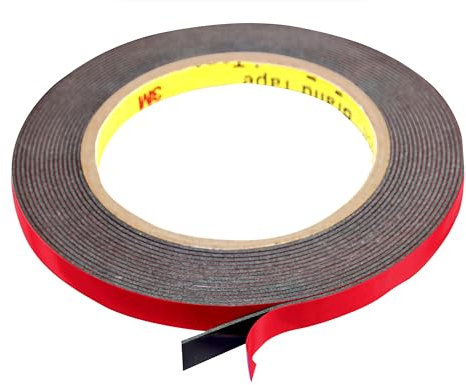 3M PT1100 viskoelastisches Acrylat Plus Schaumklebeband doppelseitiges Profi-Klebeband Schwarz Metall und lackierte Oberflächen Extra starke Band (7.5 mm x 5 meter)
