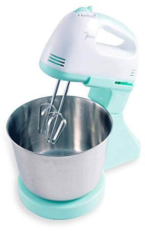 ATAAY Egg Beater- Hand Mixer with Rotating Stainless Steel Bowl, Mixer Speed Plus Turbo Function, Lightweight Mixer with Suction Cups