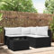 Hommdiy Gartenmöbel Set Balkonmöbel 4-TLG. Garten-Lounge-Set mit Kissen Poly Rattan Schwarz und Weiß Eckteil + 2X Mittelteil + Tisch