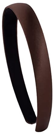 Haarreif aus Satin – steifer und flexibler Haarreif, schmal, 2 cm breit (braun)