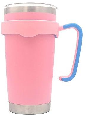 590 ml Bechergriff, rutschfester Reisebecherhalter für vakuumisolierte Becher, geeignet für Yeti Rambler, Trail, Sic, Ozark und mehr, 590 ml Trinkbecher, Zubehör (Rosa)