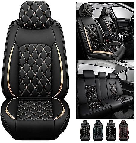 Autositzbezüge Set | Sitzbezüge Leder für Jeep Wrangler TJ/YJ | PU Leder Sitzschoner | Universal Leder Seasons Protectors VerschleißFest Kunstleder | Auto-Zubehör Innenraum Auto-Sitzbezug Universal (