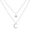 SILBERTALE Geschichtete Halskette 925 Sterling Silber mit Mond Sternen Anhänger Bar Layering-Ketten-Halsband Schmuck für Damen und Mädchen