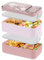 HENSHOW Bento Box Erwachsene Lunch Box, Bento Lunch Box Für Erwachsene Auslaufsicher, 2 Schicht Bento Imbiss Box Set, Niedlich Bento Box Lunch Containers, Mikrowellengeeignet, BPA-frei, Rosa