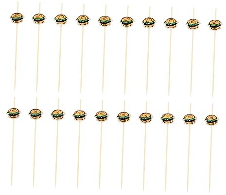 HEMOTON 100 Piezas Palo De Fruta Palitos De Aperitivo Topper De La Magdalena De Cumpleaños Palillos para Aperitivos Palillos De para Aperitivos Cóctel Brochetas Madera