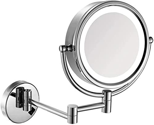 VejiA Miroirs de Maquillage muraux, miroirs de courtoisie de Salle de Bain avec grossissement, avec Interrupteur Prise électrique