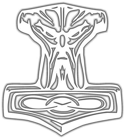 SONS OF ODIN Aufkleber Wetterfest aussen Thors Hammer Weiss schwarz Wikinger