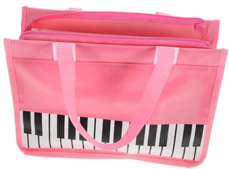 PACKOVE Notenpaket musiktasche Notenbeutel Tasche für Klaviernoten Musikständergestell Tasche für Gitarrennoten Tasche zum Aufbewahren von Noten Violine Klaviertasten Rosa