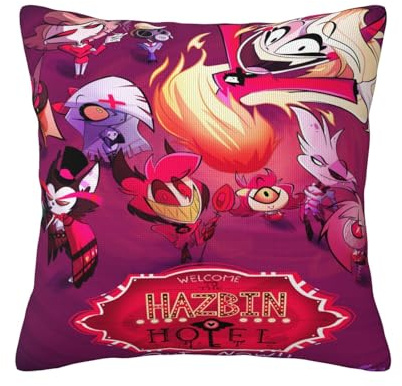 Zhongkaihua Hazbin Hotel Kissenbezug - Anime-Figur Alastor/Angel Dust Bedruckt, 45 x 45 cm (Ohne Kissen)