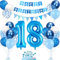 18. Geburtstag Deko Blau, Luftballon 18. Blaue, Geburtstagsdeko 18 Jahr, Junge 18 jahre Luftballon deko Blau, Zahl 18 Helium Luftballons Tortendeko Blau Weiß Ballons für Geburtstag Party Deko