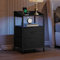 Hzuaneri Tables de Nuit avec éclairage LED, Tables de Chevet avec 2 Tiroirs de Rangement en Tissu, Table d'appoint avec Ports USB et Prises de Courant pour Chambre à Coucher, Noir NS36104B