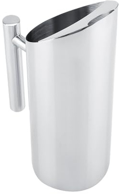 WPKD BLUEIY 2L Jarra de Agua de Acero Inoxidable,Jarra de Agua con Tapa Protectora de Hielo,para Agua,Té,Limonada,Zumos,para Hogares,Hoteles y Restaurantes