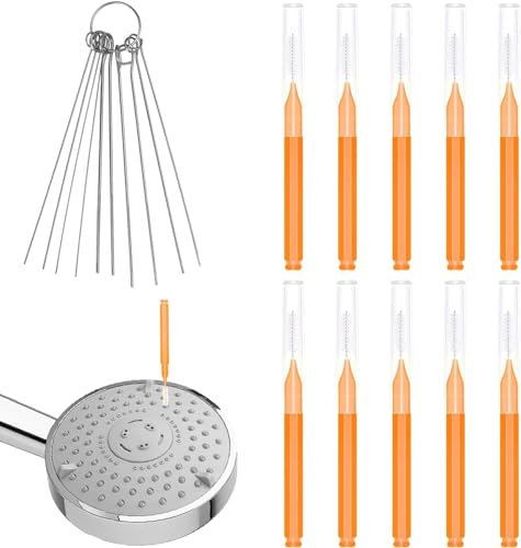 10 Brosses de Nettoyage pour pommeau de Douche pour Nettoyer Les Petits Trous, Poils Anti-colmatage pour pommeaux de Douche rainurés, à Utiliser dans l'espace Entre Les Buses