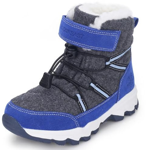 Stivali da Neve Bambini Scarpe Invernali di Lana Calde Antiscivolo Traspirante Escursionismo Scarponi da Ragazzi Blu Reale 40
