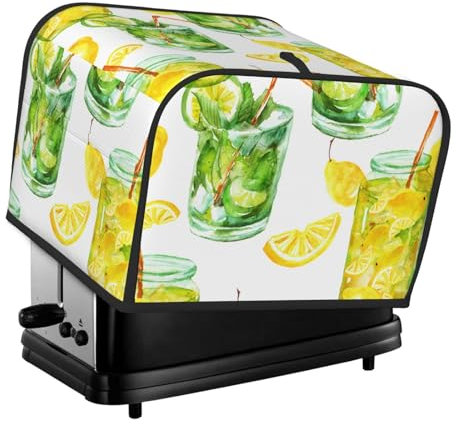 Toaster-Abdeckung, 4-Scheiben-Toaster-Staubschutzhülle, Brotbackautomaten-Abdeckung, Toaster-Ofen-Abdeckung, Cocktail mit Zitrone und Eis trinken