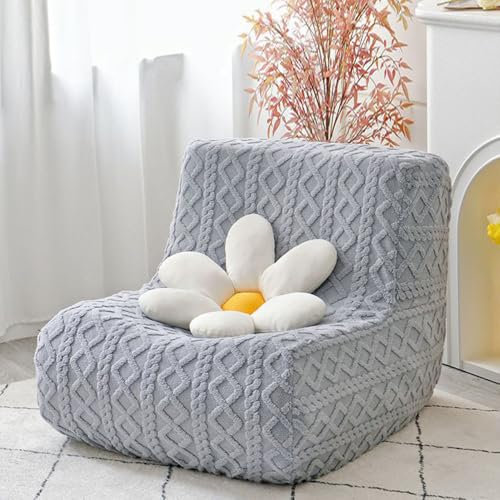Highdi Stretch Lazy Sofabezug 1 Sitzer, Jacquard Samt Sofabezug ohne Armlehnen Sofahusse Schonbezug Sofa Überzug Waschbar Sofaüberwurf Wohnzimmer Sofaschoner Hund Katze Sofaschutz (grau)