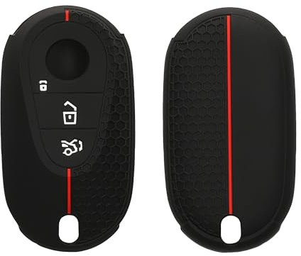 kwmobile Autoschlüssel Schutzhülle kompatibel mit Mercedes Benz 3-Tasten Smart Autoschlüssel Hülle - Schlüsselhülle aus Silikon - in Schwarz Rot