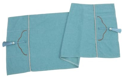 OKUMEYR Staubschutzhülle für Waschmaschine und Kühlschrank Blaue Stoffabdeckung mit Luftzirkulation Dekorativ für Küche und Zuhause 55x140cm
