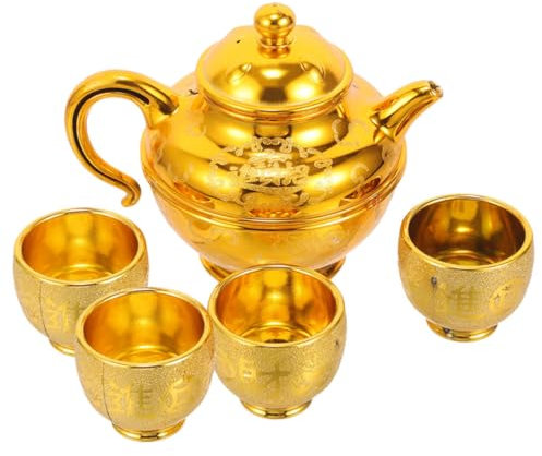KICHOUSE 5er-Set Buddha-Altar-teekannentassen Buddhistische Opfertasse Dekorative Kanne Anbetungstasse Mit Eingravierten Glückverheißenden Worten Heimdekoration