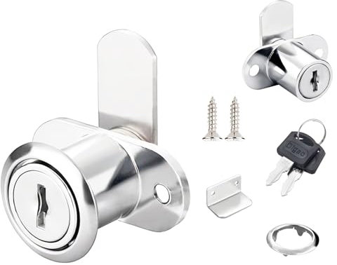 Qrity 1 Piece Cabinet Locks Letterbox Lock, with Different Keys, Single Door Furniture Locks for Shoe Cupboards, Zinc Alloy, Cylinder Diameter:19MM