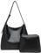 CUNGGI Tote Tasche für Damen, Retro PU Leder Crossbody Schulterhandtasche Handtaschen Große Hobo Umhängetasche mit Taschen (Schwarz)