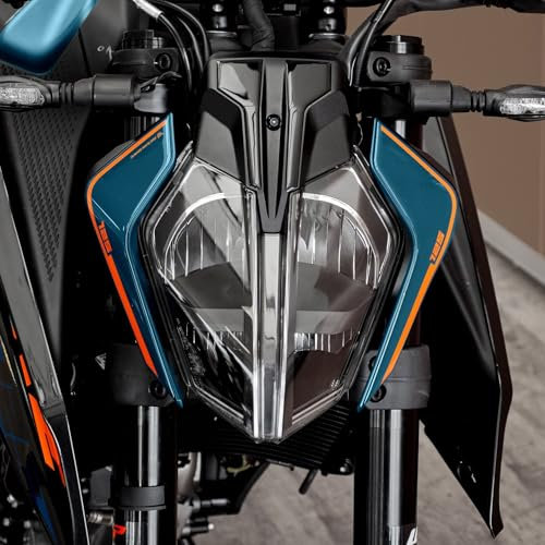 Resin Bike Adhesivos de Moto Compatibles con KTM Duke 125 2024. Protecciones Faros de Choques y Arañazos de Moto. Pegatinas 3D Resinadas Made in Italy