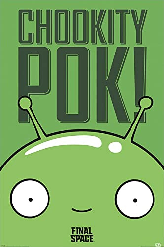 YKYAQ Vintage Metall-Blechschild 20,3 x 30,5 cm Final Space Poster Mooncake Chookity Pok